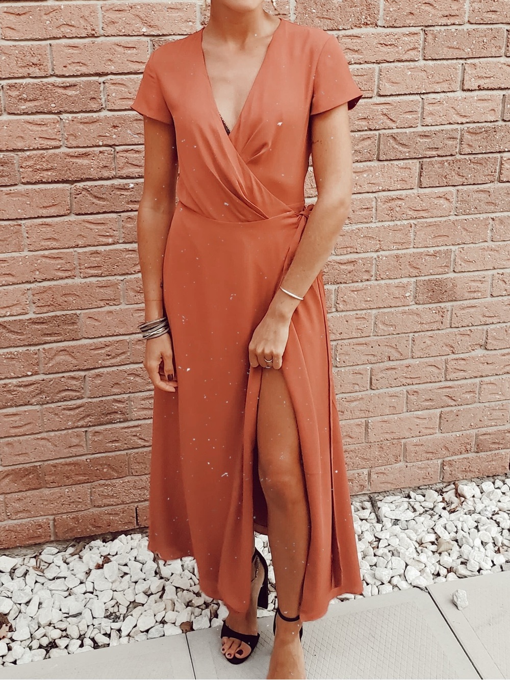 Women's Rust Wrap Maxi Dress - Unbranded